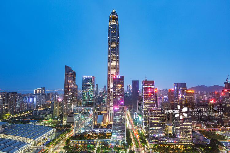 广东省深圳平安国际金融中心建筑风光图片素材